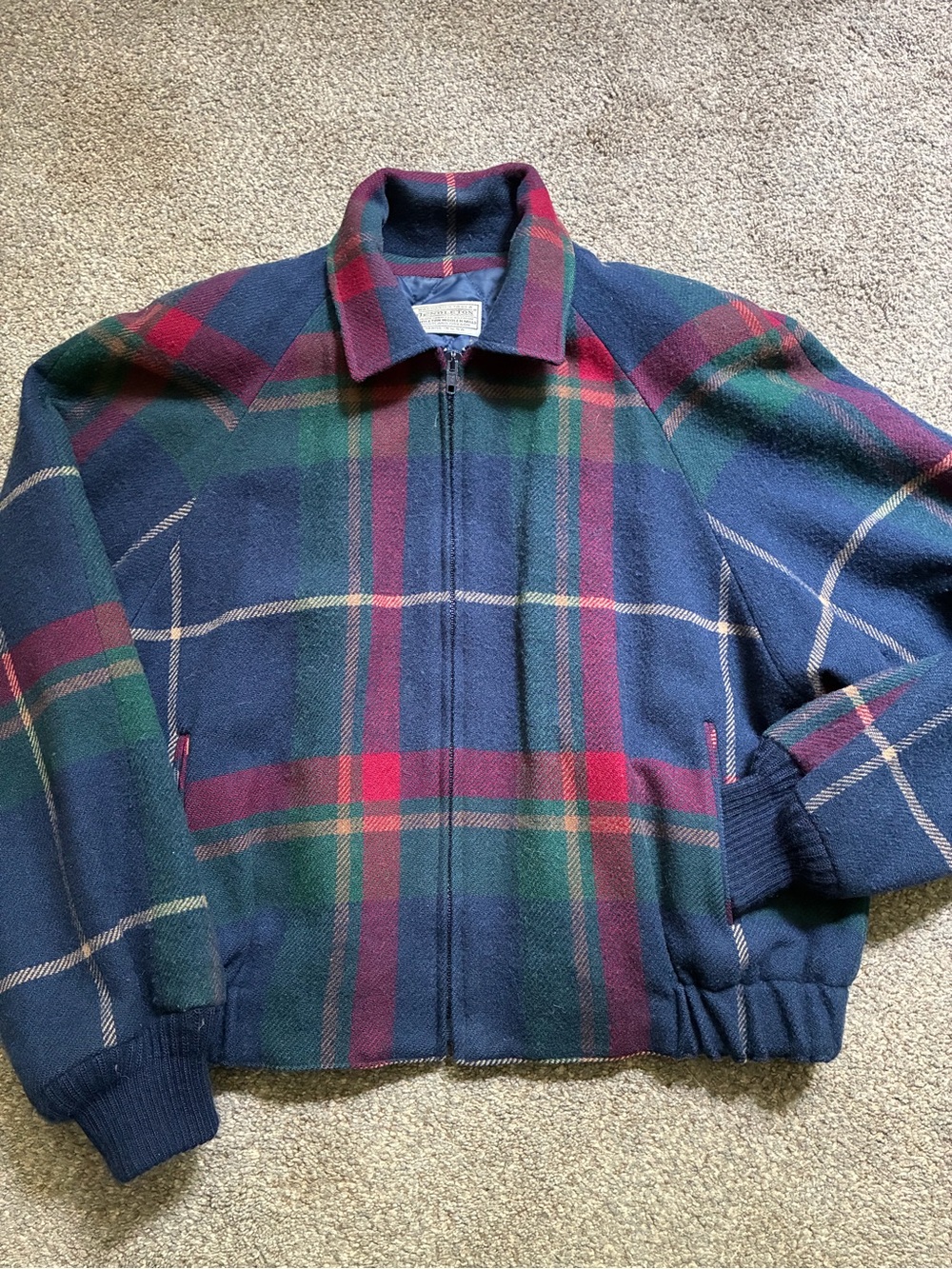 Vintage Pendleton Bomber Jacket (no size, but like a M)